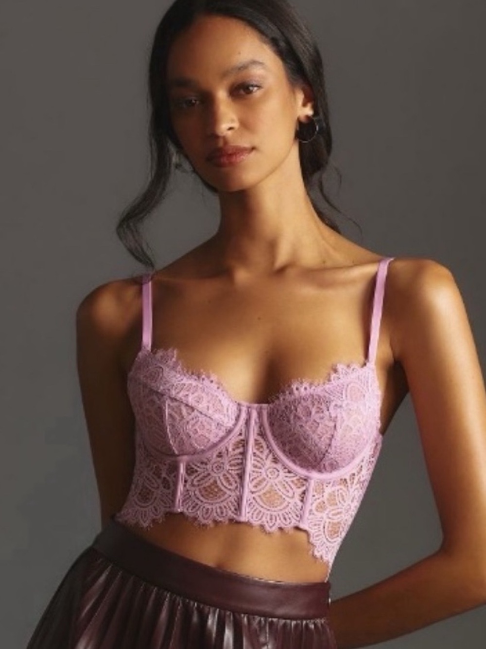 💕Rare Anthropologie The Giselle Hourglass Lace Bustier in Lilac💕